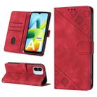For Xiaomi Redmi A1 Skin-feel Embossed Leather Phone Case(Red) - 1