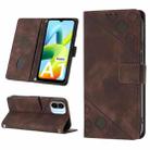 For Xiaomi Redmi A1 Skin-feel Embossed Leather Phone Case(Brown) - 1