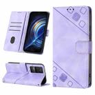 For Xiaomi Redmi K50 Pro / K50 Skin-feel Embossed Leather Phone Case(Light Purple) - 1