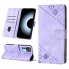 For Xiaomi 12T / 12T Pro / Redmi K50 Ultra Skin-feel Embossed Leather Phone Case(Light Purple) - 1