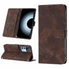 For Xiaomi 12T / 12T Pro / Redmi K50 Ultra Skin-feel Embossed Leather Phone Case(Brown) - 1