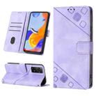 For Xiaomi Redmi Note 11 Pro 5G / 4G Skin-feel Embossed Leather Phone Case(Light Purple) - 1