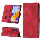 For Xiaomi Redmi Note 11 Pro 5G / 4G Skin-feel Embossed Leather Phone Case(Red) - 1