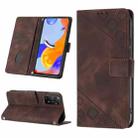 For Xiaomi Redmi Note 11 Pro 5G / 4G Skin-feel Embossed Leather Phone Case(Brown) - 1