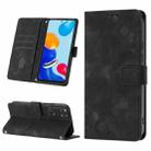 For Xiaomi Redmi Note 11s / 11 4G Skin-feel Embossed Leather Phone Case(Black) - 1