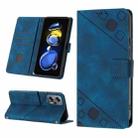 For Xiaomi Redmi Note 11T Pro 5G / 11T Pro+ 5G Skin-feel Embossed Leather Phone Case(Blue) - 1