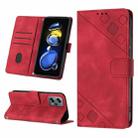 For Xiaomi Redmi Note 11T Pro 5G / 11T Pro+ 5G Skin-feel Embossed Leather Phone Case(Red) - 1