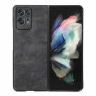 For OPPO Find N2 Morocco Texture PU Shockproof Phone Case(Black) - 1