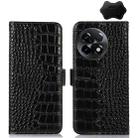 For OnePlus Ace 2 5G Crocodile Top Layer Cowhide Leather Phone Case(Black) - 1