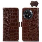 For OnePlus Ace 2 5G Crocodile Top Layer Cowhide Leather Phone Case(Brown) - 1