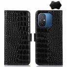 For Xiaomi Redmi 12C / 11A Crocodile Top Layer Cowhide Leather Phone Case(Black) - 1