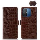 For Xiaomi Redmi 12C / 11A Crocodile Top Layer Cowhide Leather Phone Case(Brown) - 1