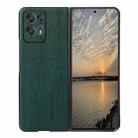 For OPPO Find N2 Wood Texture PU Phone Case(Green) - 1