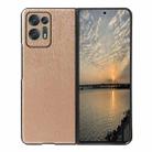 For OPPO Find N2 Wood Texture PU Phone Case(Gold) - 1