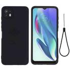 For Motorola Moto G50 5G Pure Color Liquid Silicone Shockproof Full Coverage Phone Case(Black) - 1