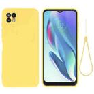 For Motorola Moto G50 5G Pure Color Liquid Silicone Shockproof Full Coverage Phone Case(Yellow) - 1