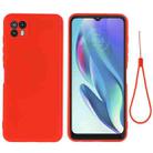 For Motorola Moto G50 5G Pure Color Liquid Silicone Shockproof Full Coverage Phone Case(Red) - 1