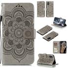 For Galaxy A41 Mandala Embossing Pattern Horizontal Flip PU Leather Case with Holder & Card Slots & Walle & Lanyard(Grey) - 1