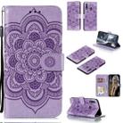 For Galaxy A70e Mandala Embossing Pattern Horizontal Flip PU Leather Case with Holder & Card Slots & Walle & Lanyard(Purple) - 1
