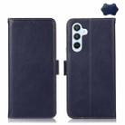 For Samsung Galaxy A24 4G Magnetic Crazy Horse Texture Genuine Leather RFID Phone Case(Blue) - 1