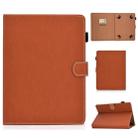 For 7 inch Solid Color Tablet PC Universal Magnetic Horizontal Flip Leather Case with Card Slots & Holder(Brown) - 1