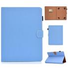 For 7 inch Solid Color Tablet PC Universal Magnetic Horizontal Flip Leather Case with Card Slots & Holder(Blue) - 1