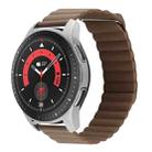 For Garmin Forerunner 255S / Venu 2S 18mm Universal Magnetic Loop Leather Watch Band(Dark Brown) - 1