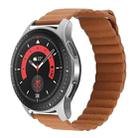 For Garmin Forerunner 255S / Venu 2S 18mm Universal Magnetic Loop Leather Watch Band(Brown) - 1