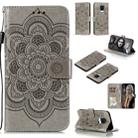 For Xiaomi Redmi Note 9S Mandala Embossing Pattern Horizontal Flip PU Leather Case with Holder & Card Slots & Walle & Lanyard(Grey) - 1