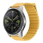 For Amazfit GTS 4 / GTS 4 Mini / GTS 3 20mm Universal Magnetic Loop Leather Watch Band(Yellow) - 1