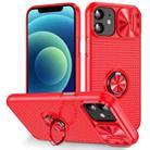 For iPhone 11 Sliding Camshield Armor Phone Case with Ring Holder(Red) - 1