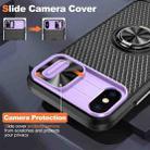 For iPhone XR Sliding Camshield Armor Phone Case with Ring Holder(Purple Black) - 6