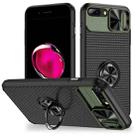 For iPhone SE 2022 / 2020 / 7 / 8 Sliding Camshield Armor Phone Case with Ring Holder(Army Green Black) - 1