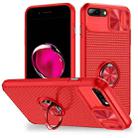 For iPhone 7 Plus / 8 Plus Sliding Camshield Armor Phone Case with Ring Holder(Red) - 1