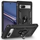 For Google Pixel 7a Shockproof TPU + PC Phone Case with Holder(Black) - 1