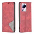 For Xiaomi 13 Lite / Civi 2 Prismatic Invisible Magnetic Leather Phone Case(Red) - 1