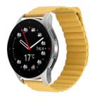 For Coros Apex 46mm/Apex Pro / Ticwatch Pro 3 22mm Magnetic Loop Leather Watch Band(Yellow) - 1