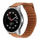 For Coros Apex 46mm/Apex Pro / Ticwatch Pro 3 22mm Magnetic Loop Leather Watch Band(Brown) - 1