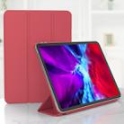 For iPad Pro 11 (2020) Horizontal Flip Ultra-thin Double-sided Clip Magnetic PU Leather Tablet Case with Three-folding Holder & Sleep / Wake-up Function(Red) - 1