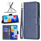 For Xiaomi Redmi Note 12S 4G / Note 11 Lambskin Texture Pure Color Flip Leather Phone Case(Blue) - 1