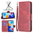 For Xiaomi Redmi Note 12S 4G / Note 11 Lambskin Texture Pure Color Flip Leather Phone Case(Red) - 1