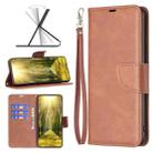 For Xiaomi Poco F5 5G / Redmi Note 12 Turbo Lambskin Texture Pure Color Flip Leather Phone Case(Brown) - 1