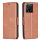 For Xiaomi 13T / 13T Pro / Redmi K60 Ultra Lambskin Texture Pure Color Flip Leather Phone Case(Brown) - 1