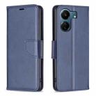 For Xiaomi Redmi 13C Lambskin Texture Pure Color Flip Leather Phone Case(Blue) - 1