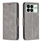 For Xiaomi Redmi K70 / K70 Pro Lambskin Texture Pure Color Flip Leather Phone Case(Grey) - 1