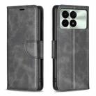 For Xiaomi Redmi K70E Lambskin Texture Pure Color Flip Leather Phone Case(Black) - 1