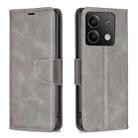 For Xiaomi Redmi Note 13 4G Global Lambskin Texture Pure Color Flip Leather Phone Case(Grey) - 1