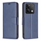 For Xiaomi Redmi Note 13 4G Global Lambskin Texture Pure Color Flip Leather Phone Case(Blue) - 1