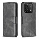 For Xiaomi Redmi Note 13 4G Global Lambskin Texture Pure Color Flip Leather Phone Case(Black) - 1