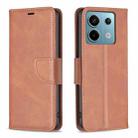 For Xiaomi Redmi Note 13 Pro 4G Global Lambskin Texture Pure Color Flip Leather Phone Case(Brown) - 1